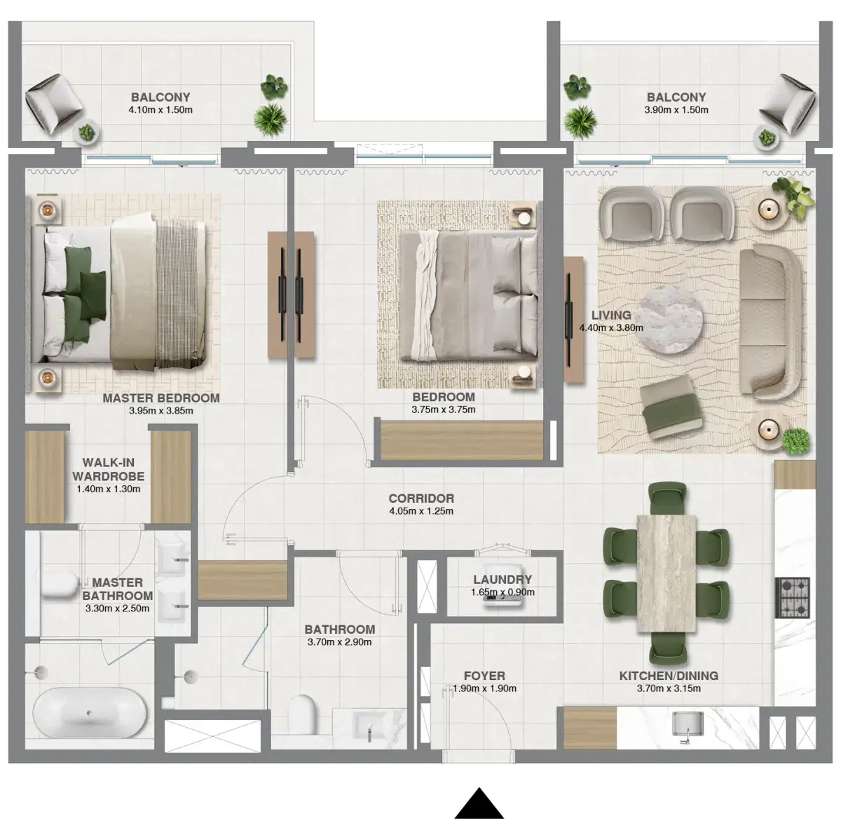 Golf Verge At Emaar South Dubai 2 Bedroom Apartments Floor Plan