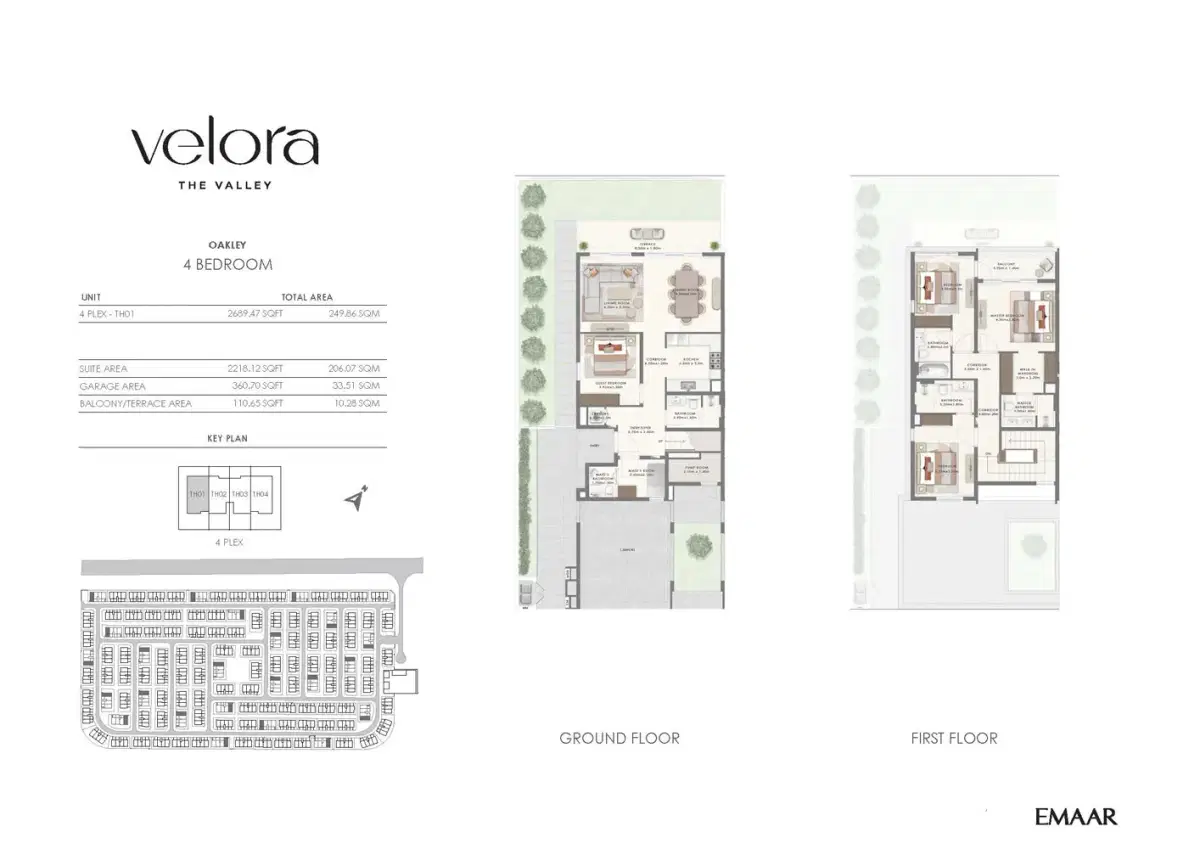 Emaar Velora 2 Dubai 4 BR Floor Plan 2,689 Sq. Ft.