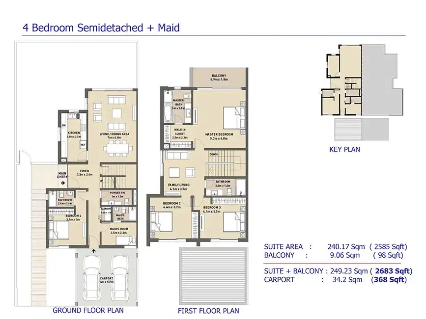 Mudon Arabella 3 4 Bedroom Villas Floor Plan