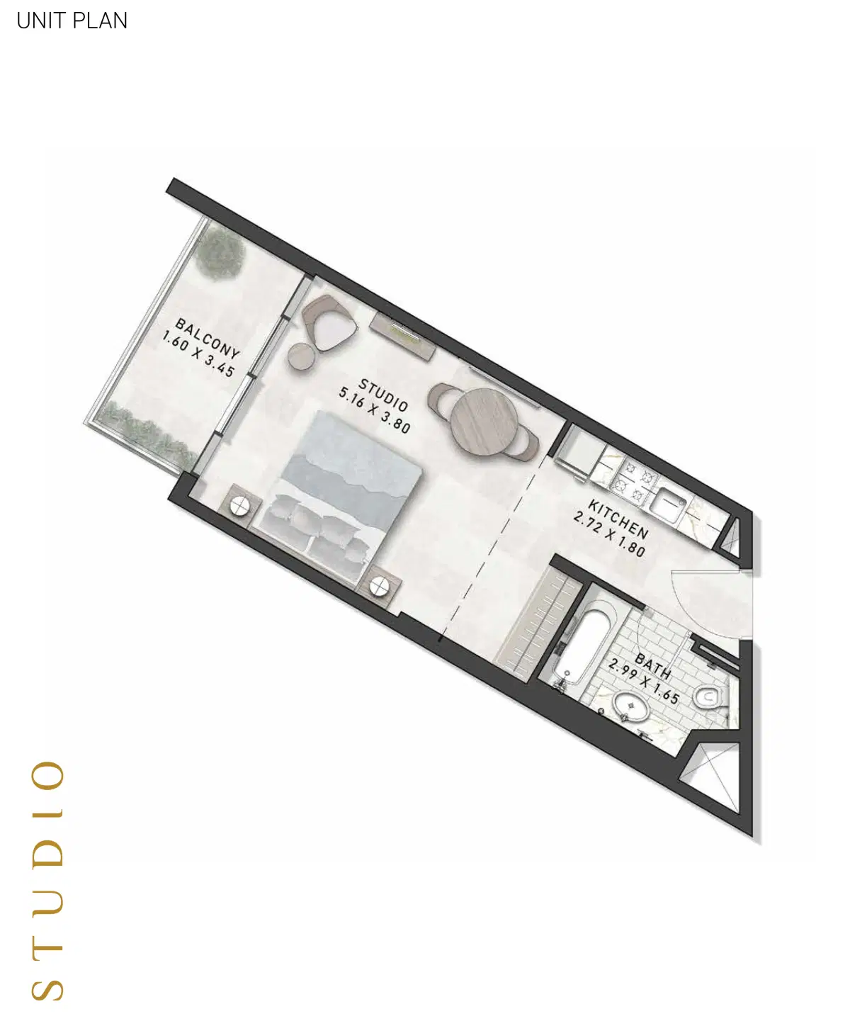 DAMAC Virdis Studios Floor Plan 420 Sq. Ft.