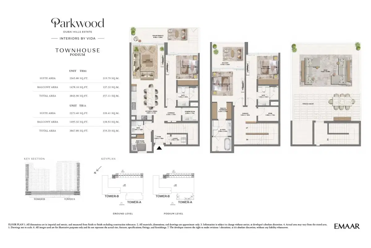Emaar Parkwood 3 BR Floor Plan 3,868 Sq. Ft.