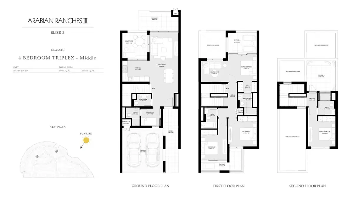 EMAAR Bliss 2 Dubai 4 BR Floor Plan 2,907 Sq. Ft.