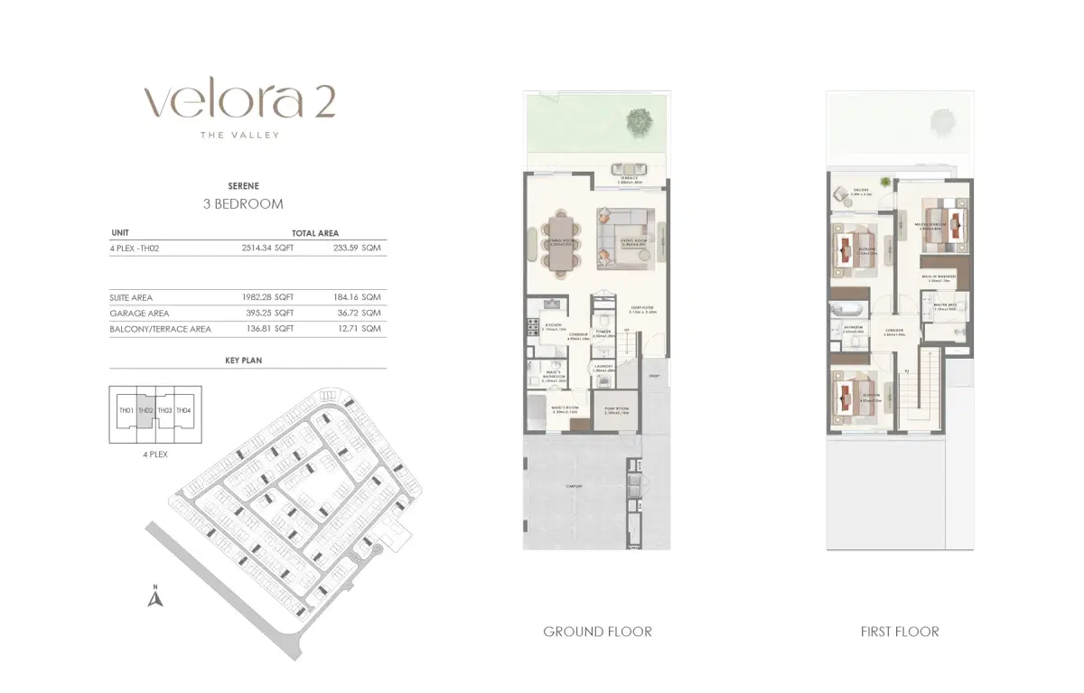 Emaar Virella 2 3 BR Floor Plan 2,514 Sq. Ft.