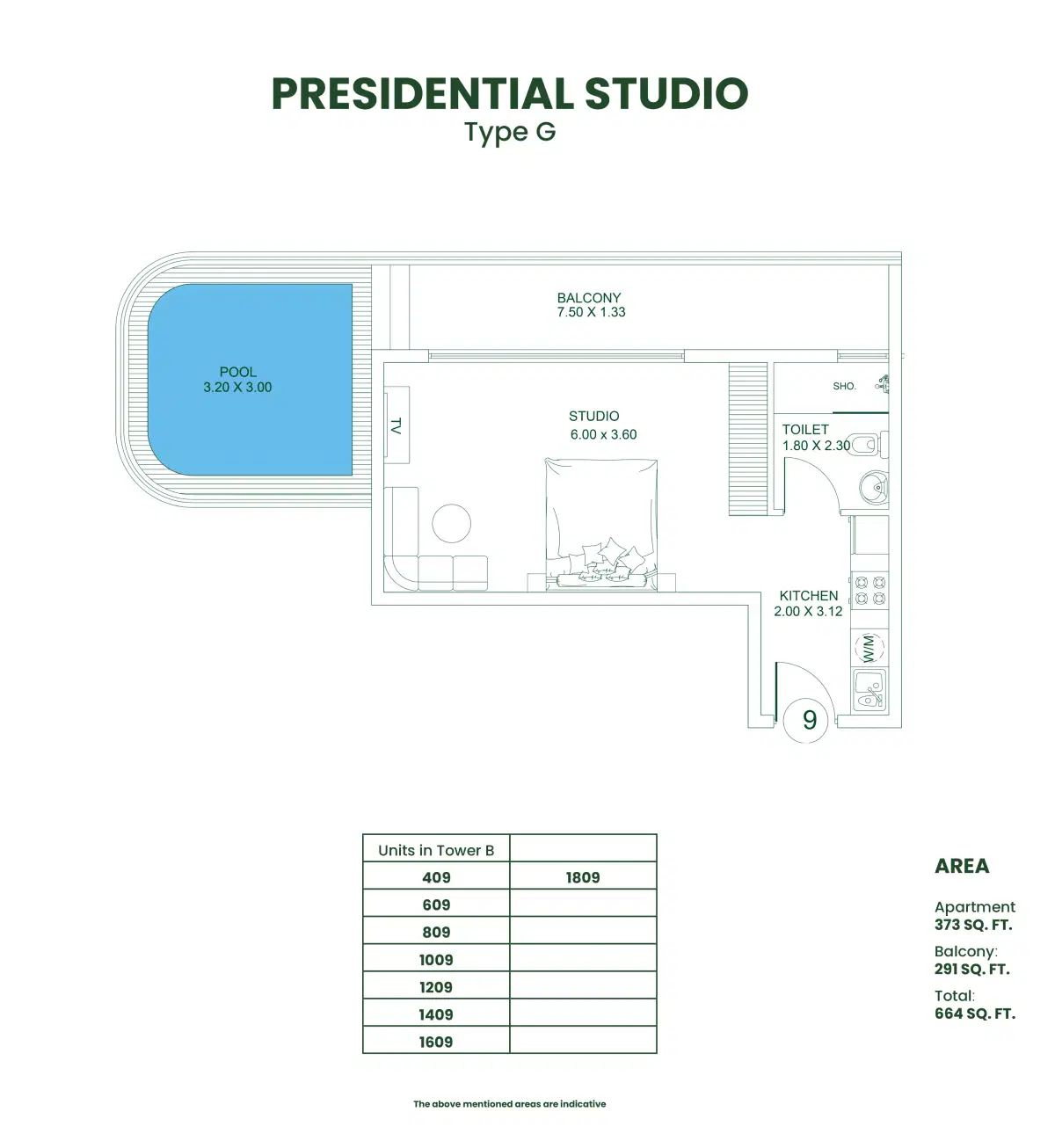 Danube Opalz Studio Floor Plan