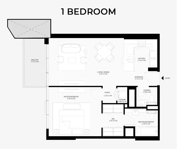 1 Bedroom Apartments