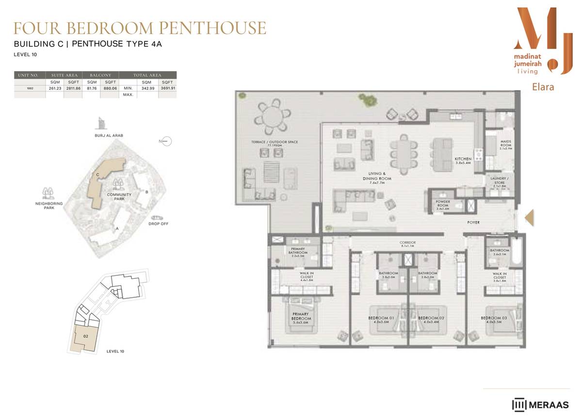 Elara At Mjl 4 BR Penthouses Floor Plan