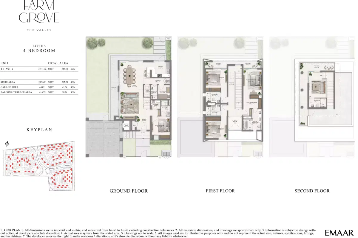 Emaar Farm Grove At The Valley Dubai 4 Bedroom Villa Floor Plan
