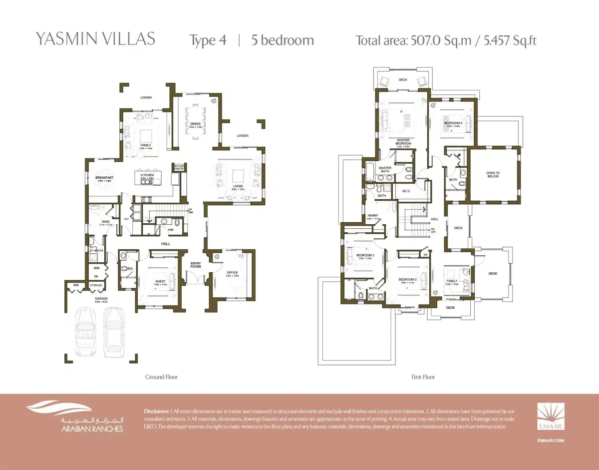 5 BR Floor Plan 5,457 Sq. Ft,