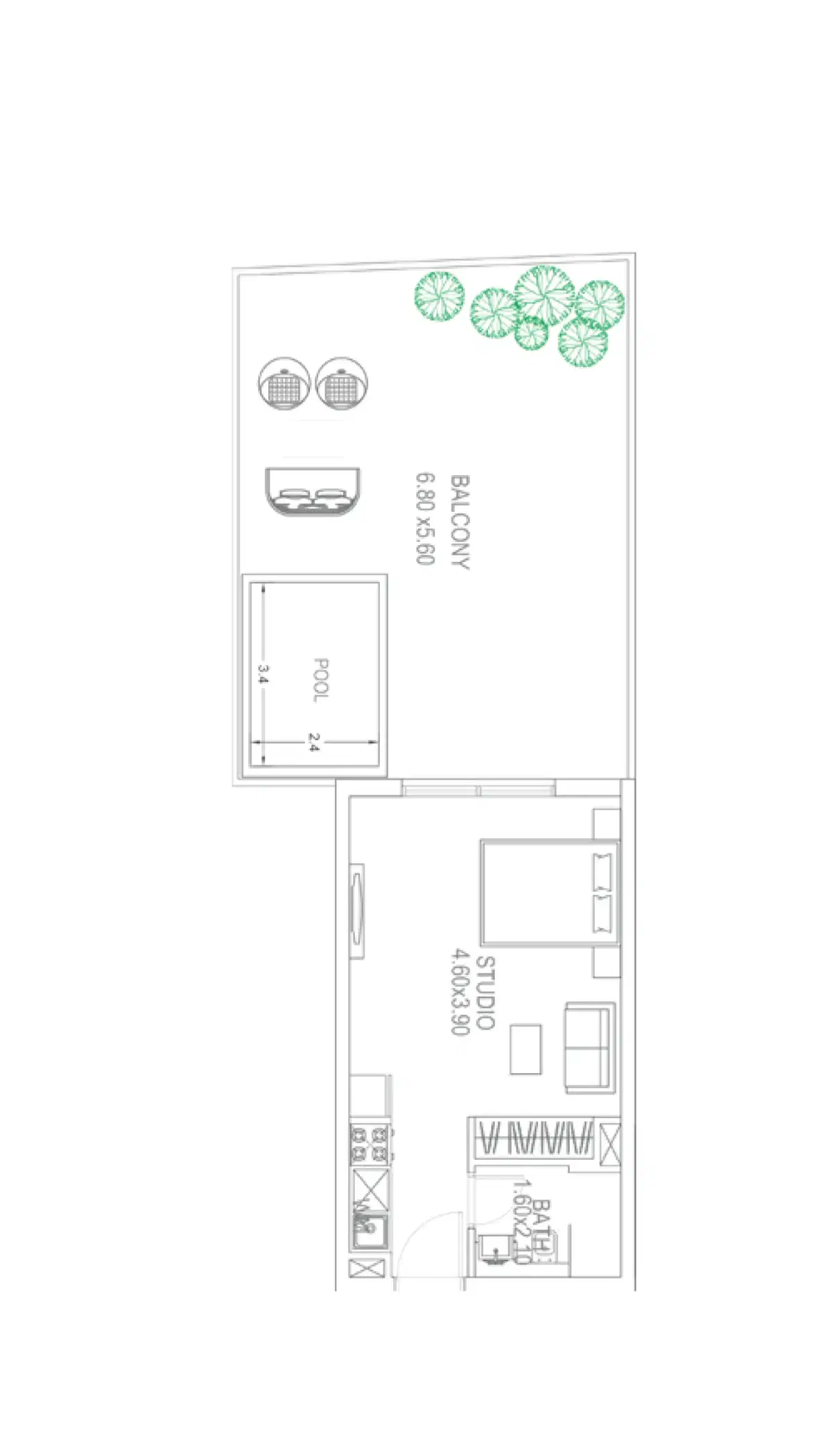DANUBE Petalz at Al Warsan Studio, Apartments & Duplexes Studio Floor Plan