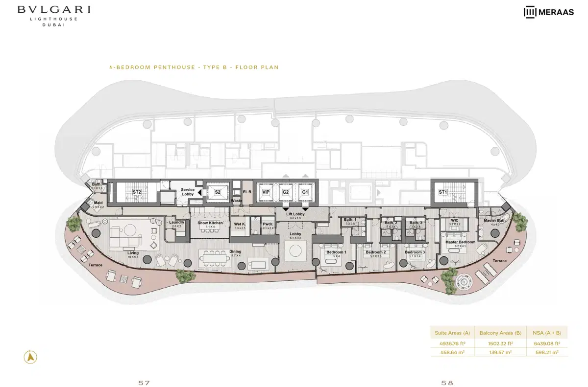 4 Bedroom Penthouses