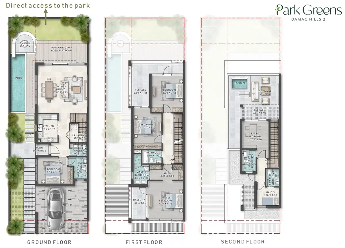 Damac Park Greens 5 Bedroom Twin Villa Floor Plan