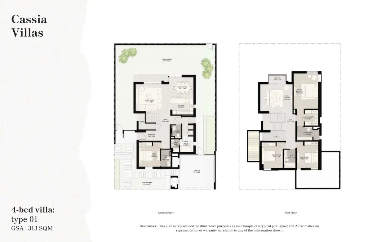 Aldar The Wilds at Dubailand 4 BR Floor Plan 3,369 Sq. Ft.