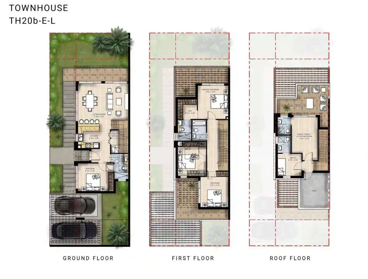 Damac The Legends 4 BR Townhouses Floor Plan
