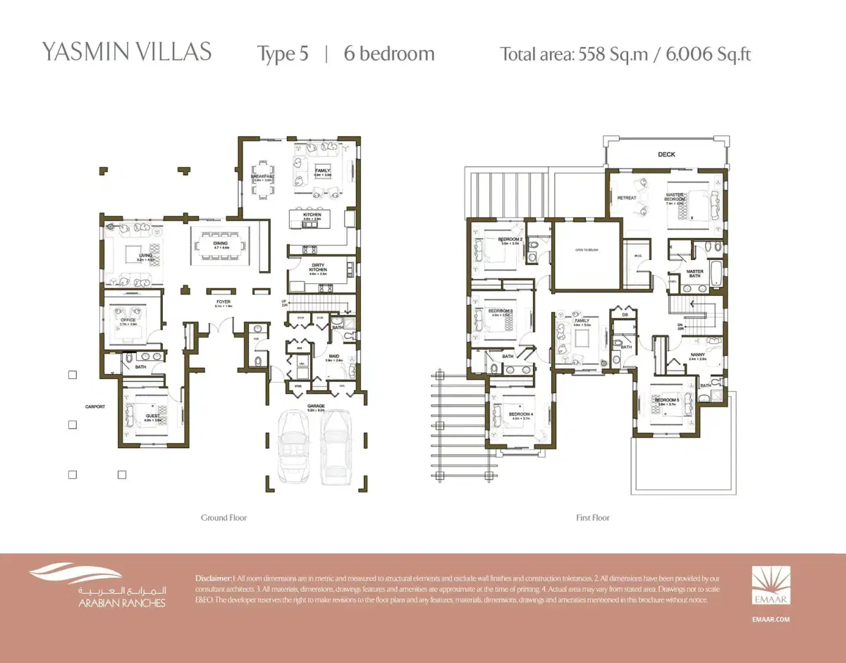 6 BR Floor Plan 6,006 Sq. Ft.