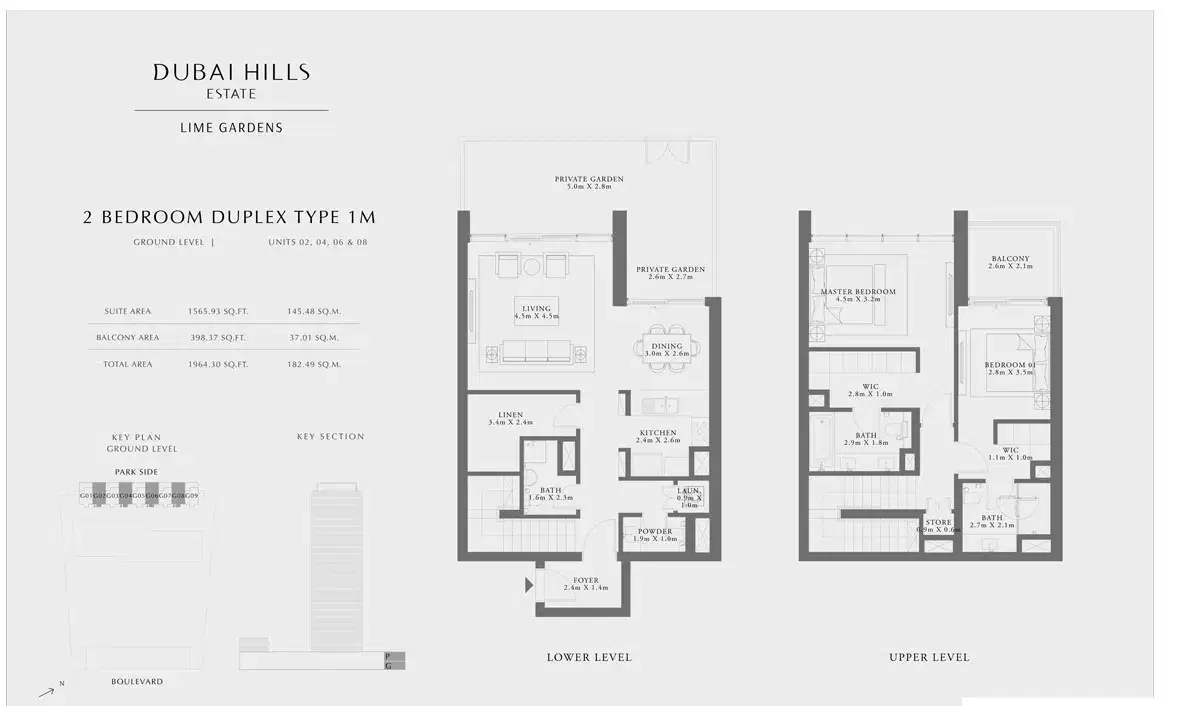 Emaar Lime Garden 2 Bedroom Duplexes Floor Plan