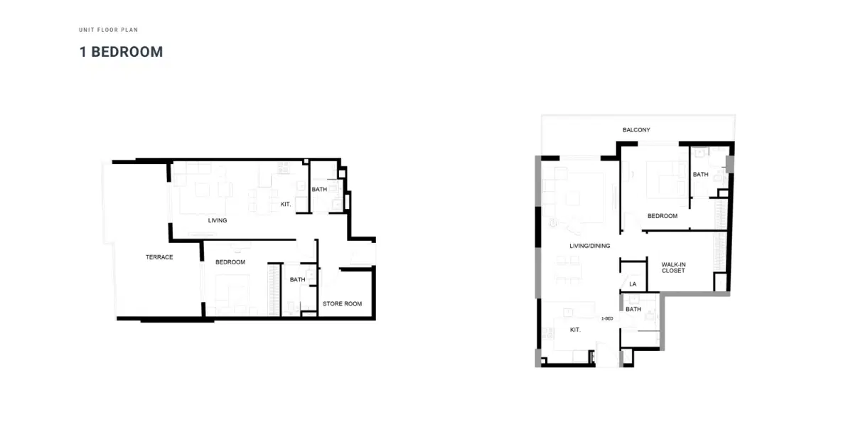 Binghatti Dusk Jumeirah Village Circle 1 BR Apartment Floor Plan