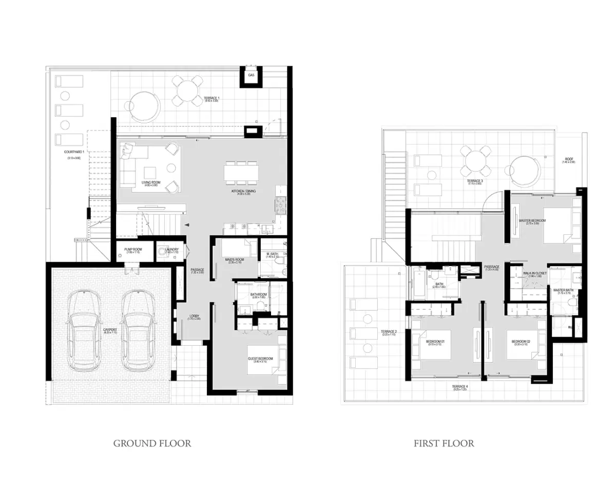 Emaar Bliss Arabian Ranches Iii 4 Bed Duplex Floor Plan