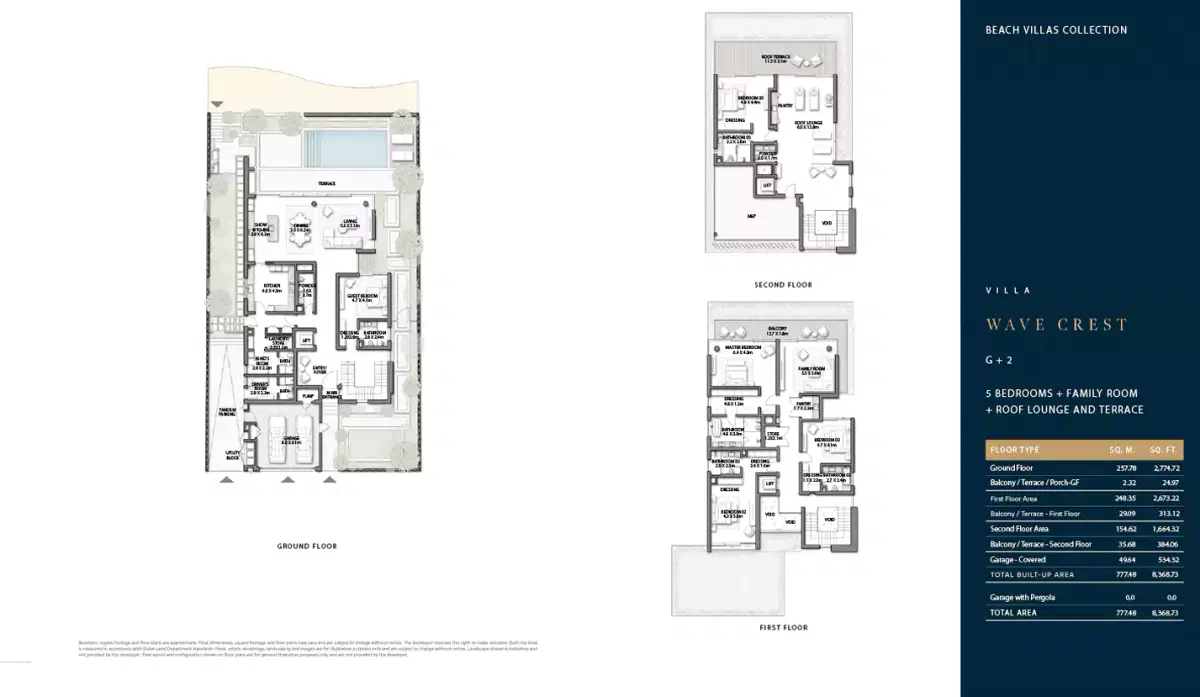 Nakheel Villa Wave Crest At Palm Jebel Ali Dubai 5 BR Floor Plan