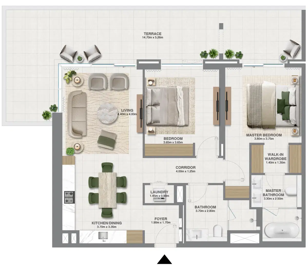 Golf Verge At Emaar South Dubai 2 BR Floor Plan