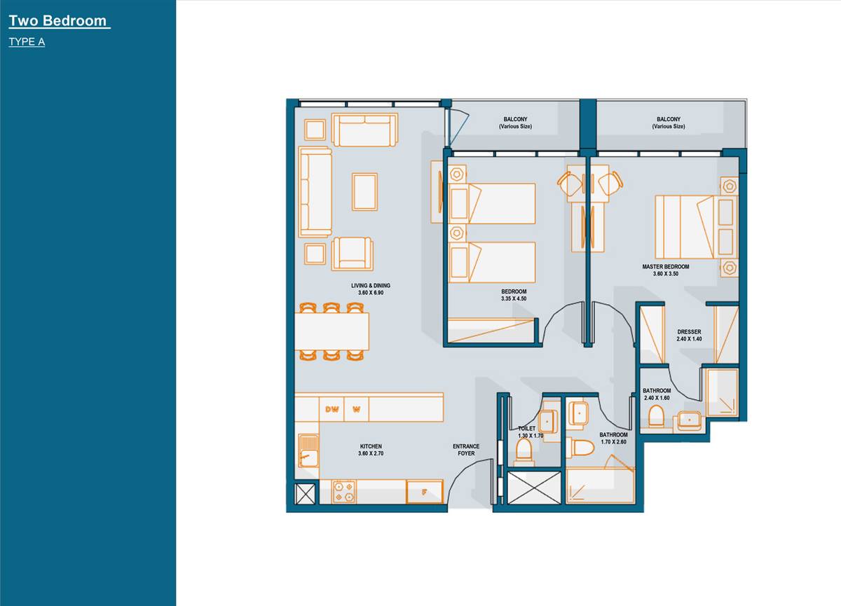 Reportage Verdana Townhouses Phase 3 2 BR Apartment Floor Plan
