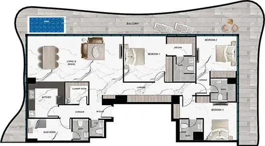 3 Bedroom Apartments