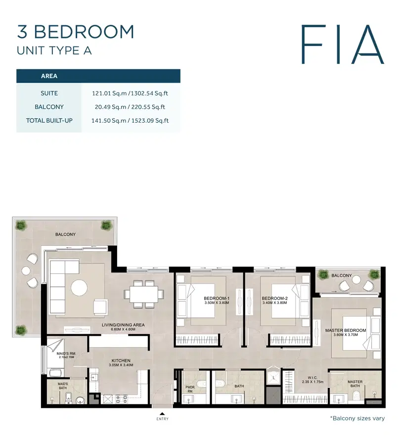 3 Bedroom Apartments