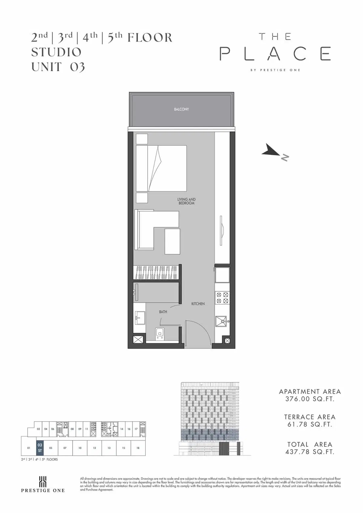 Studios Floor Plan 437 Sq. Ft.