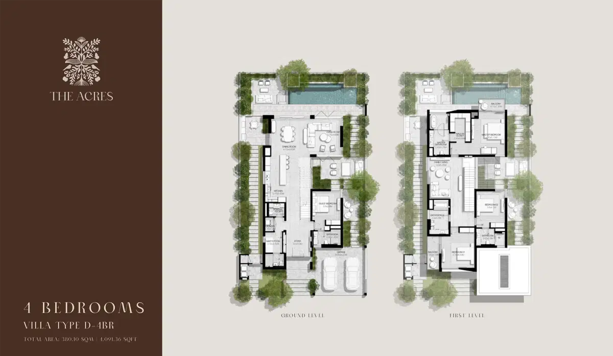 Meraas The Acres Dubai 4 BR Villa Floor Plan