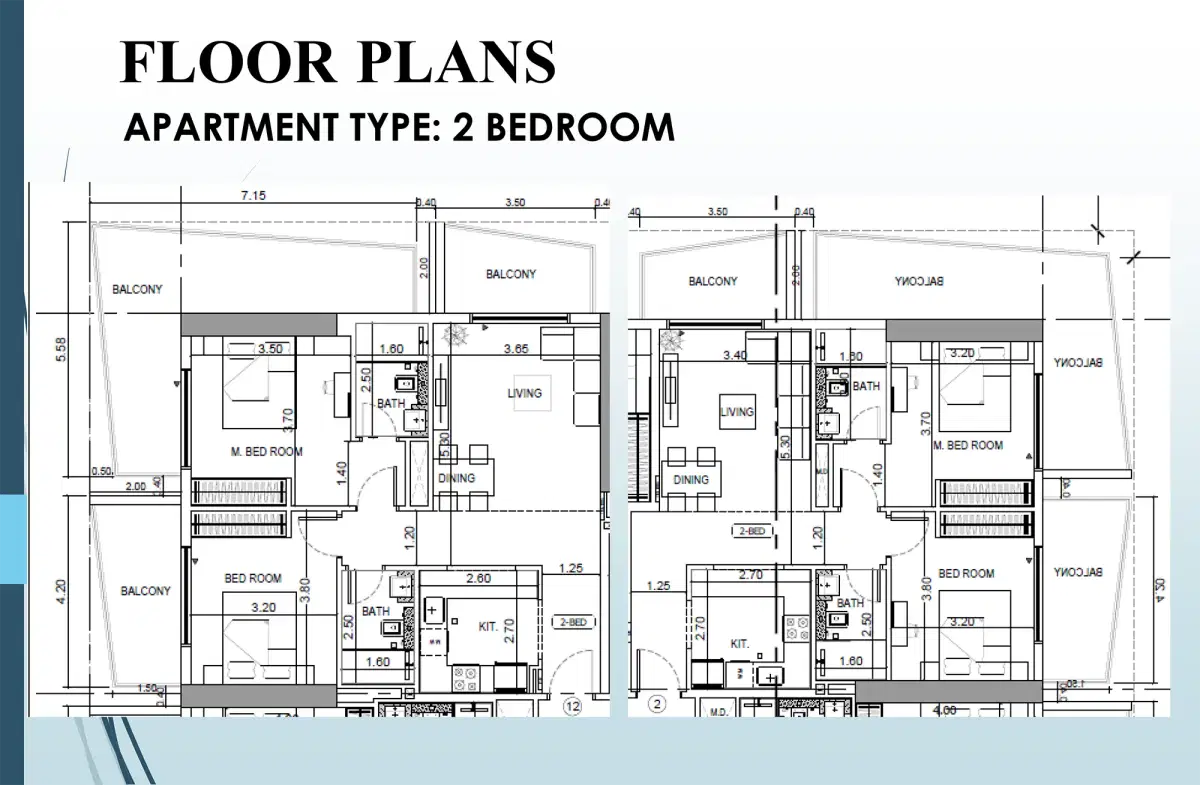 Binghatti Heights 2 BR Floor Plan 950 Sq. Ft.