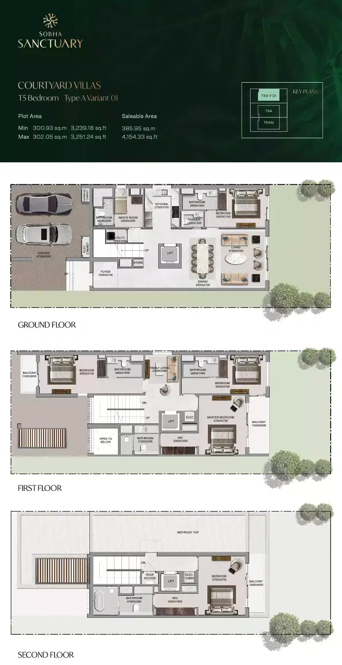 The Grove At Sobha Sanctuary 6 Bedroom Villas Floor Plan
