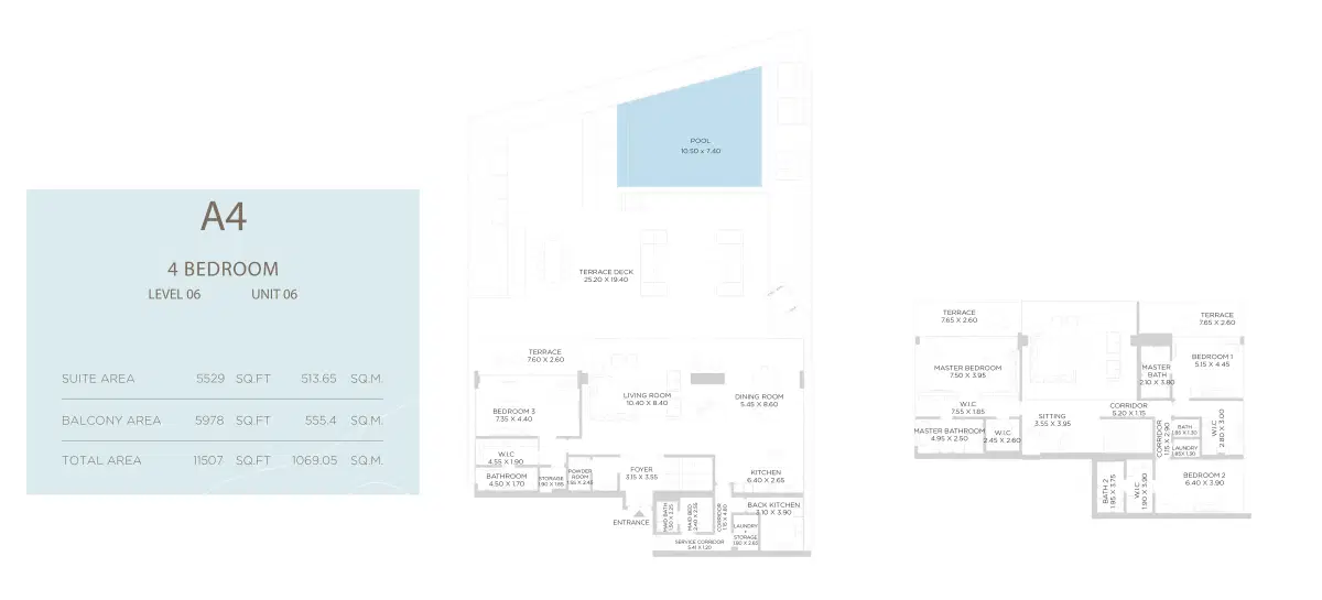 Nakheel Rixos 4 Bedroom Villas Floor Plan