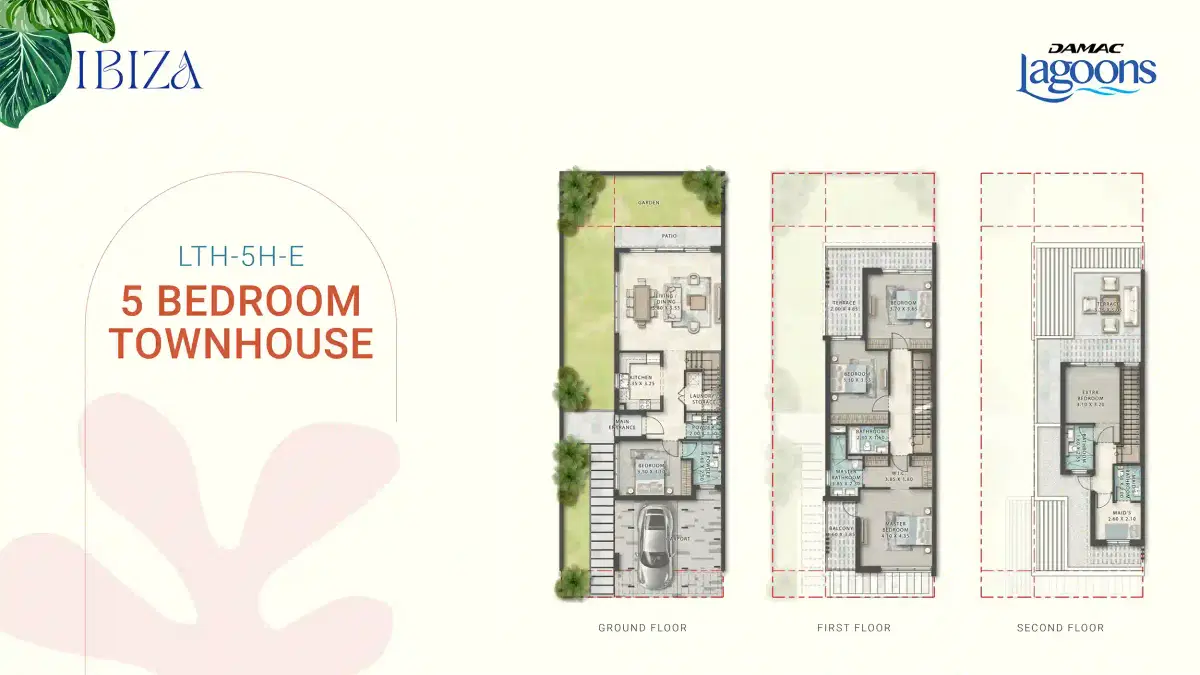 Damac Lagoons Ibiza 5 Bed Townhouses Floor Plan