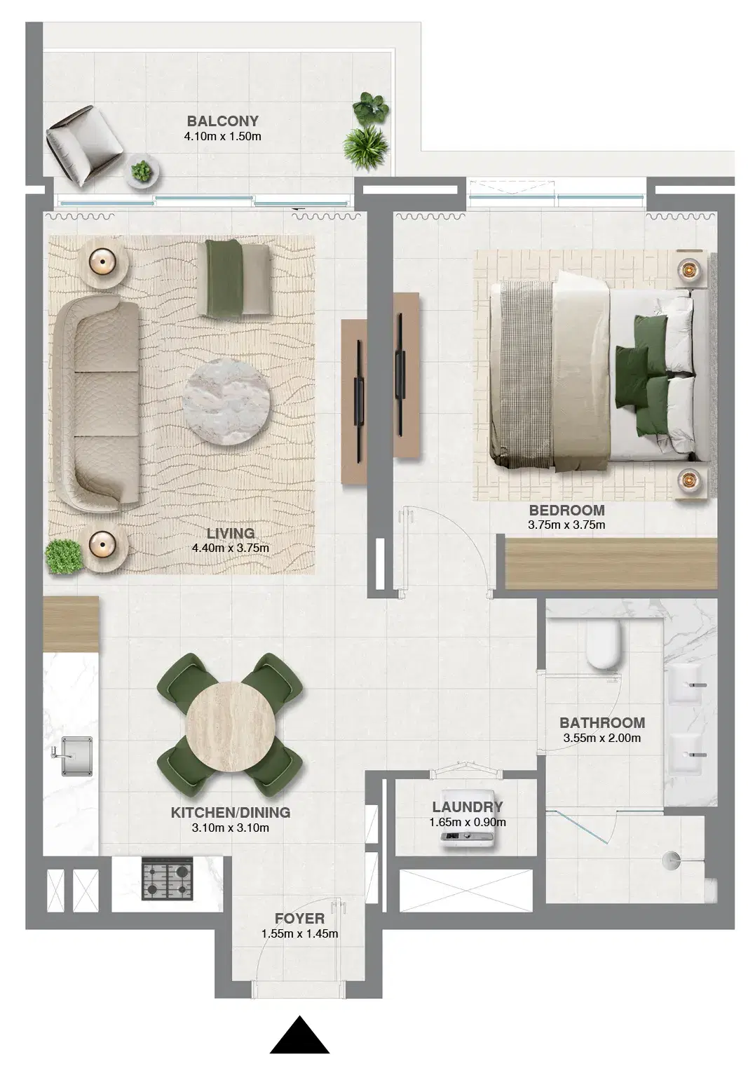 Golf Verge At Emaar South Dubai 1 Bedroom Apartments Floor Plan