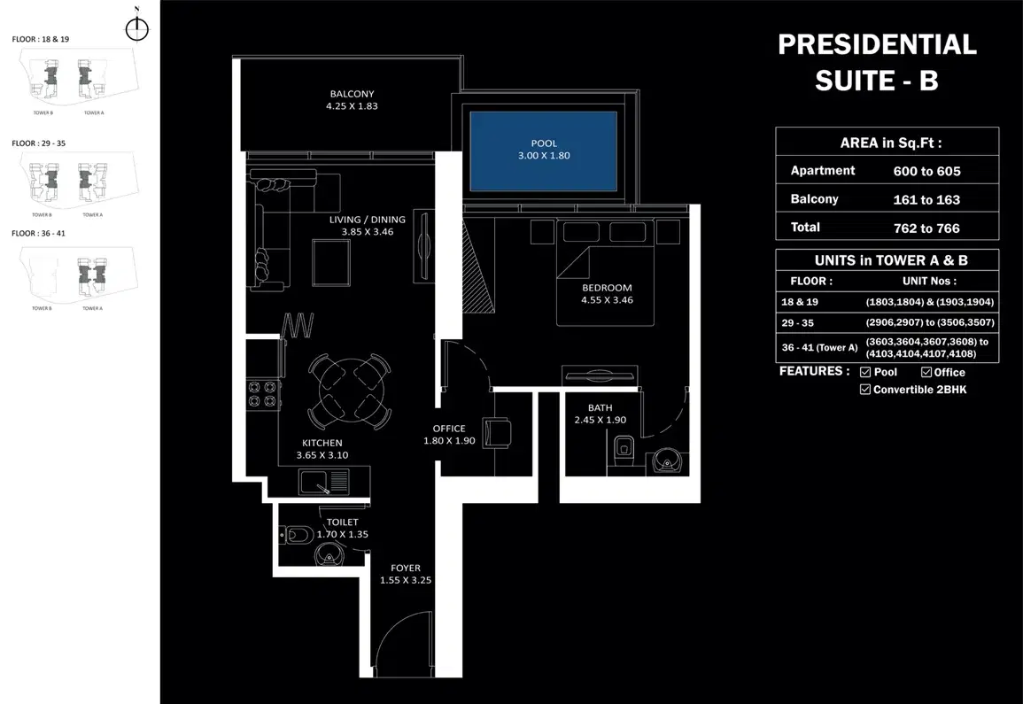 Elitz 3 By Danube 1 Bedroom Apartments Floor Plan