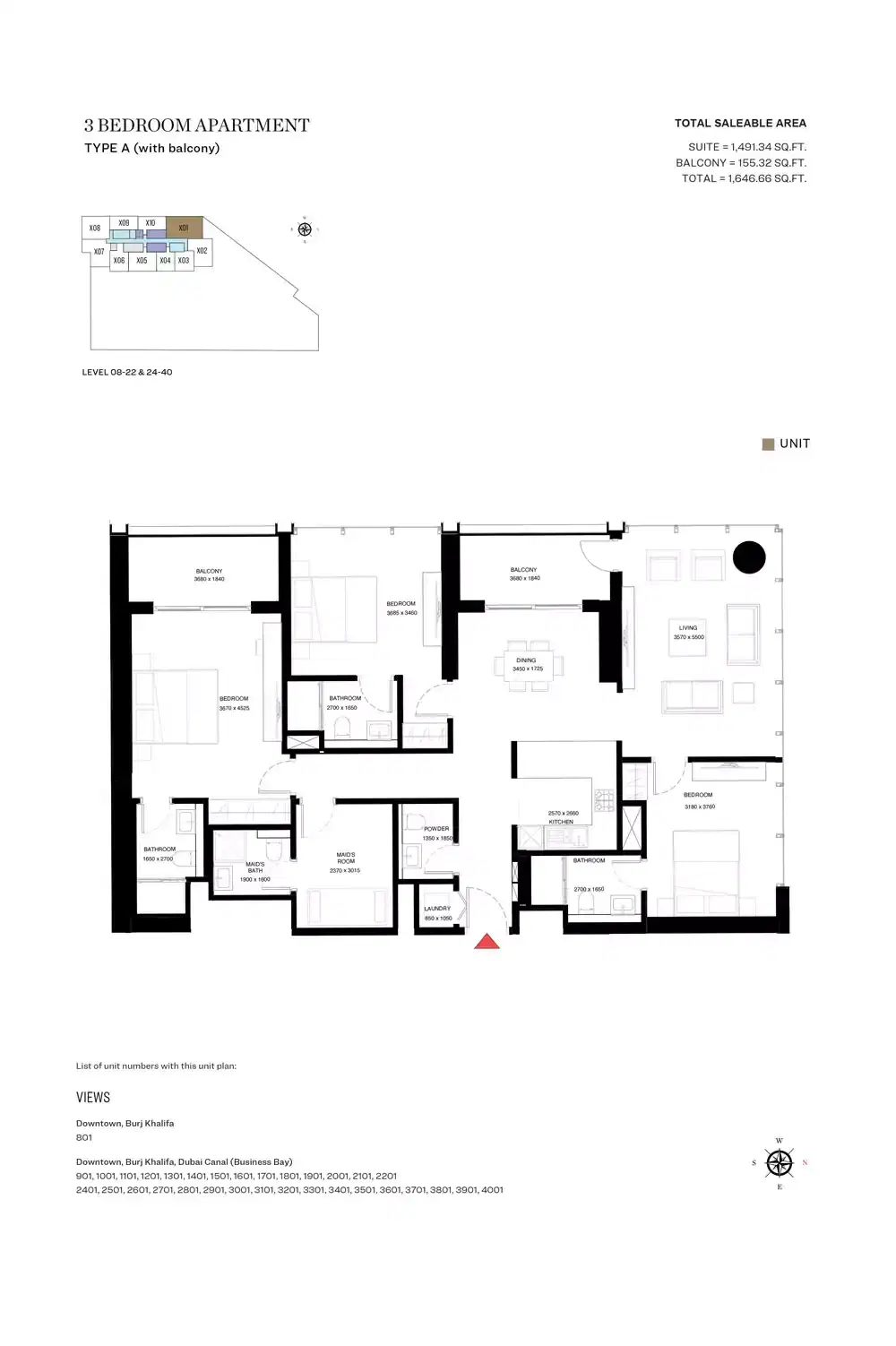 3 Bedroom Apartments