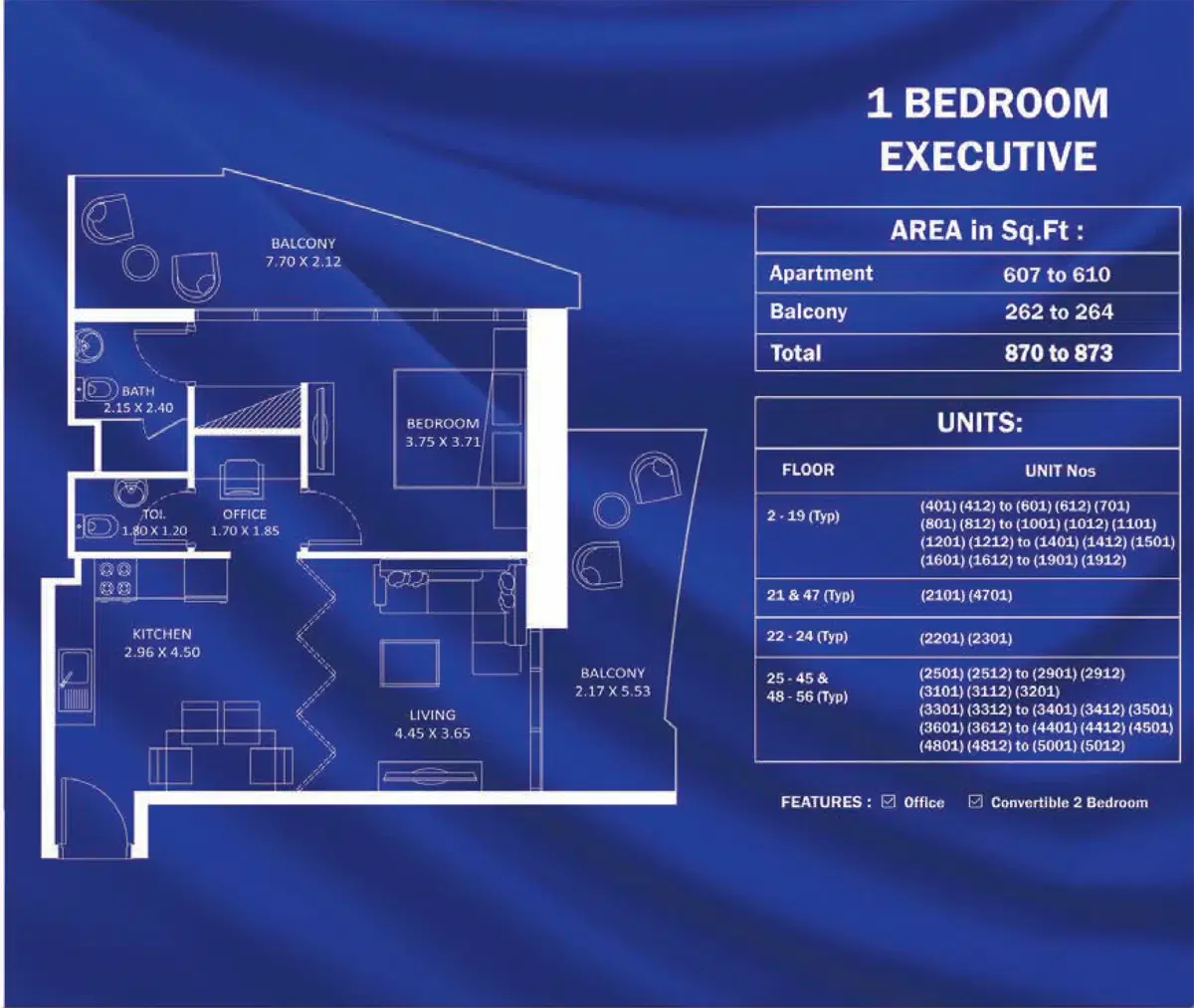 Danube Fashionz 1 BR Apartments Floor Plan