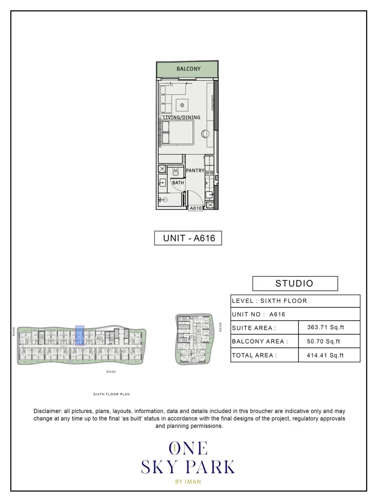 Iman One Sky Park Studio, Apartments & Penthouses at JVC Studios Floor Plan