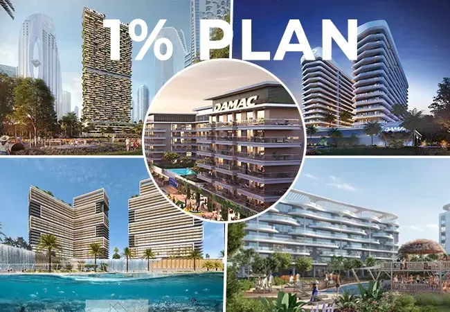 Ready to Move Apartments in Dubai by Damac with 1% Plan and More