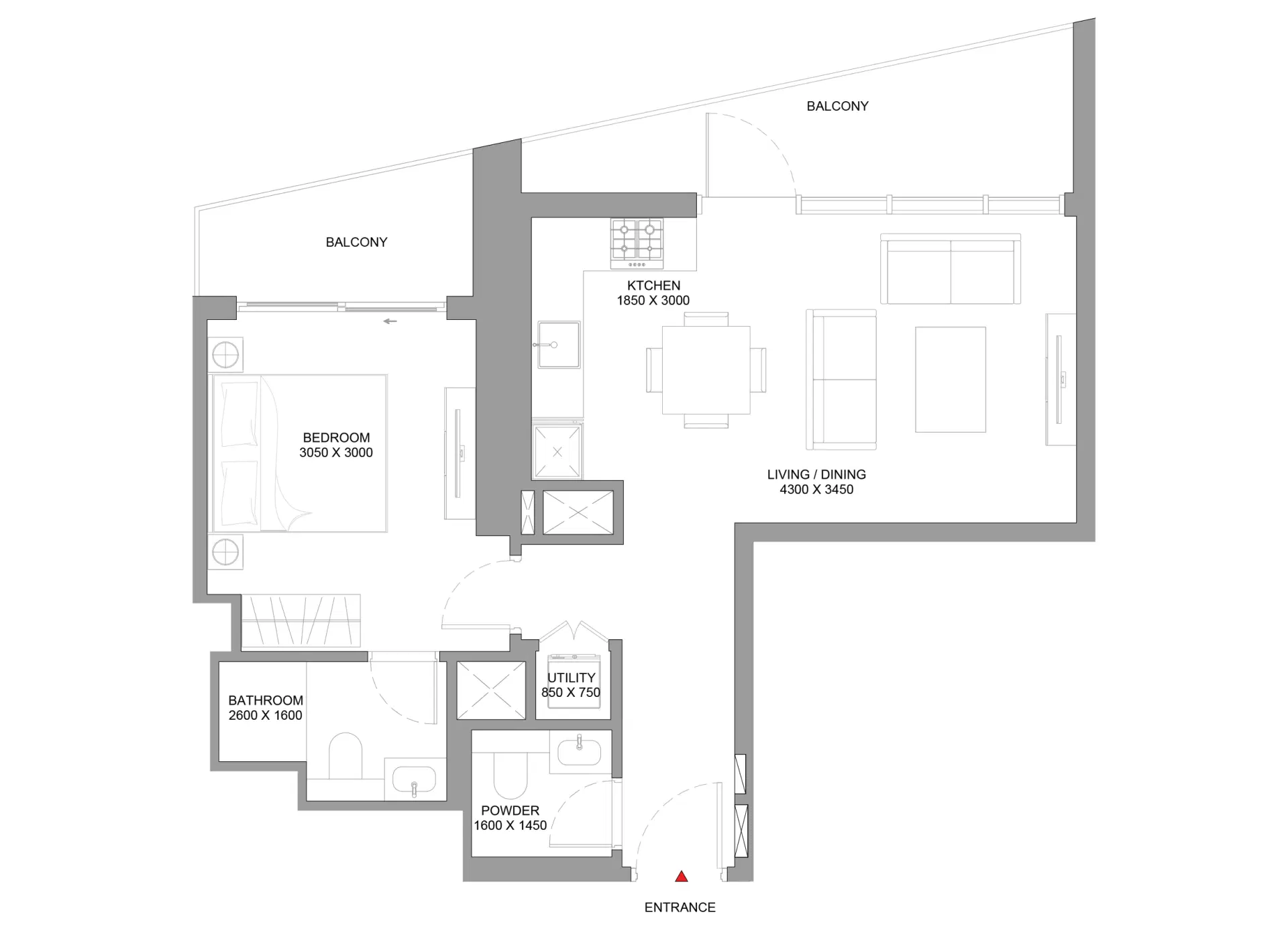 1 Bedroom -1