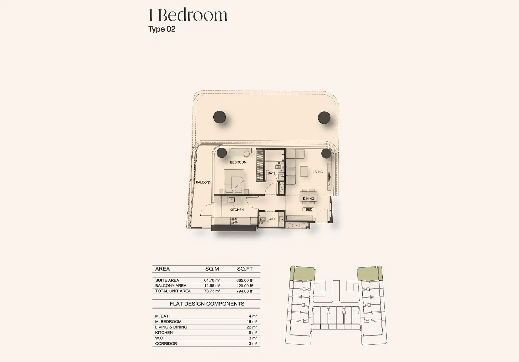 1 Bedroom Apartments