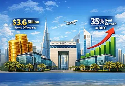 Dubai Office Market 2026: Record $3.6 Billion Sales & 35% Rent Growth in DIFC