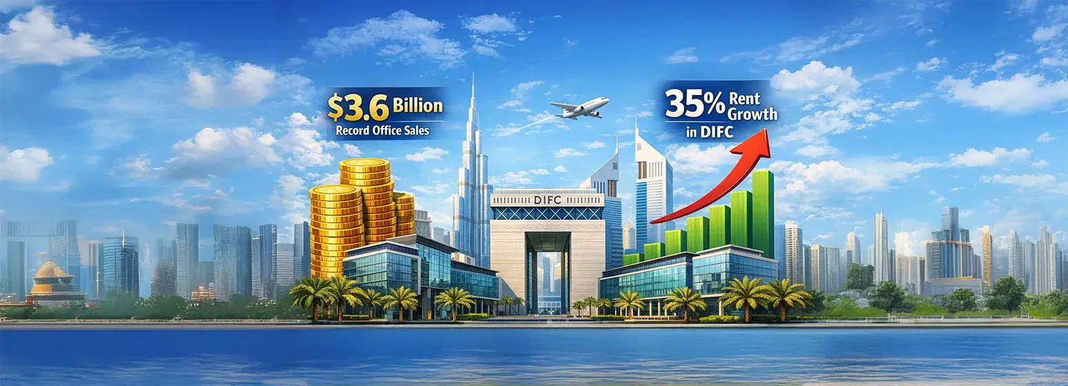 Dubai Office Market 2026: Record $3.6 Billion Sales & 35% Rent Growth in DIFC