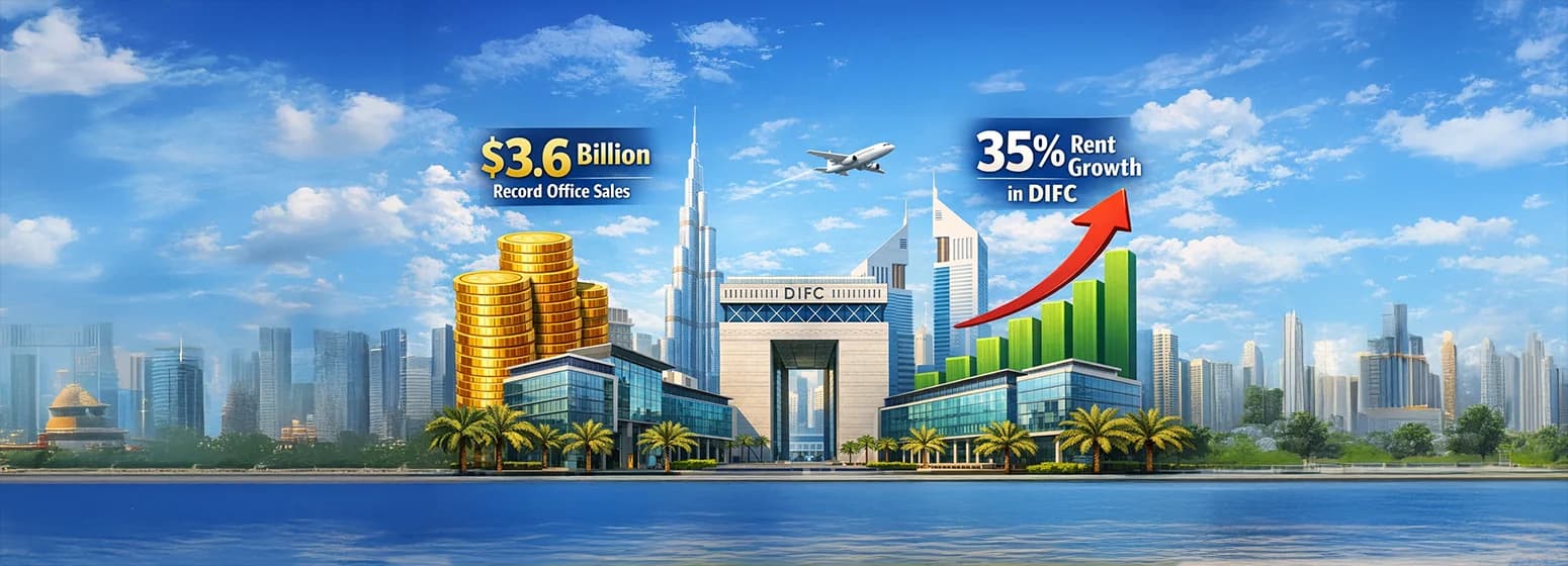 Dubai Office Market 2026: Record $3.6 Billion Sales & 35% Rent Growth in DIFC