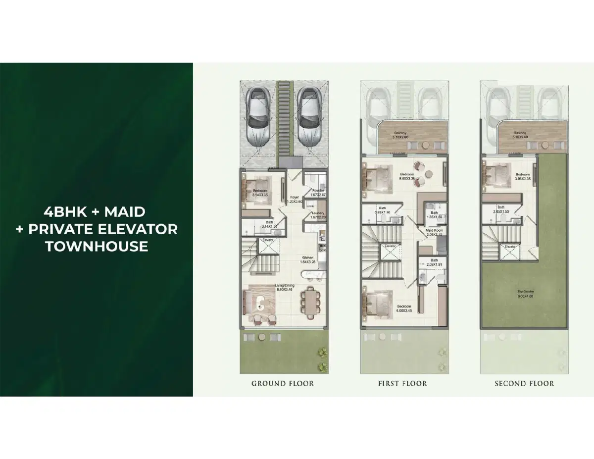 Danube Greenz at Dubai Academic City 4 BR Floor Plan 3,100 Sq. Ft.