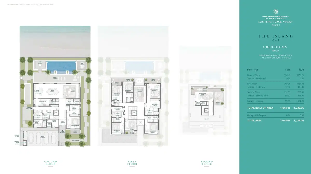 Nakheel District One West Phase 2 Mbr City 6 BR Villas Floor Plan