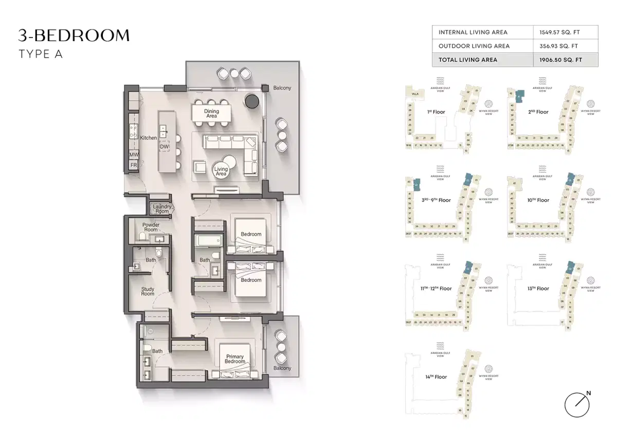 3 Bedroom Apartments