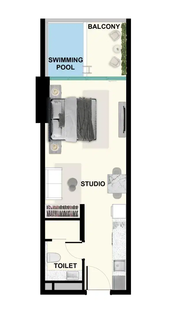Samana Ibiza Dubailand Studio Floor Plan