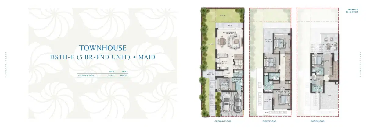 Damac Islands 2 Dubai by Damac | Luxury Townhouses & Villas 5 BR Townhouse Floor Plan
