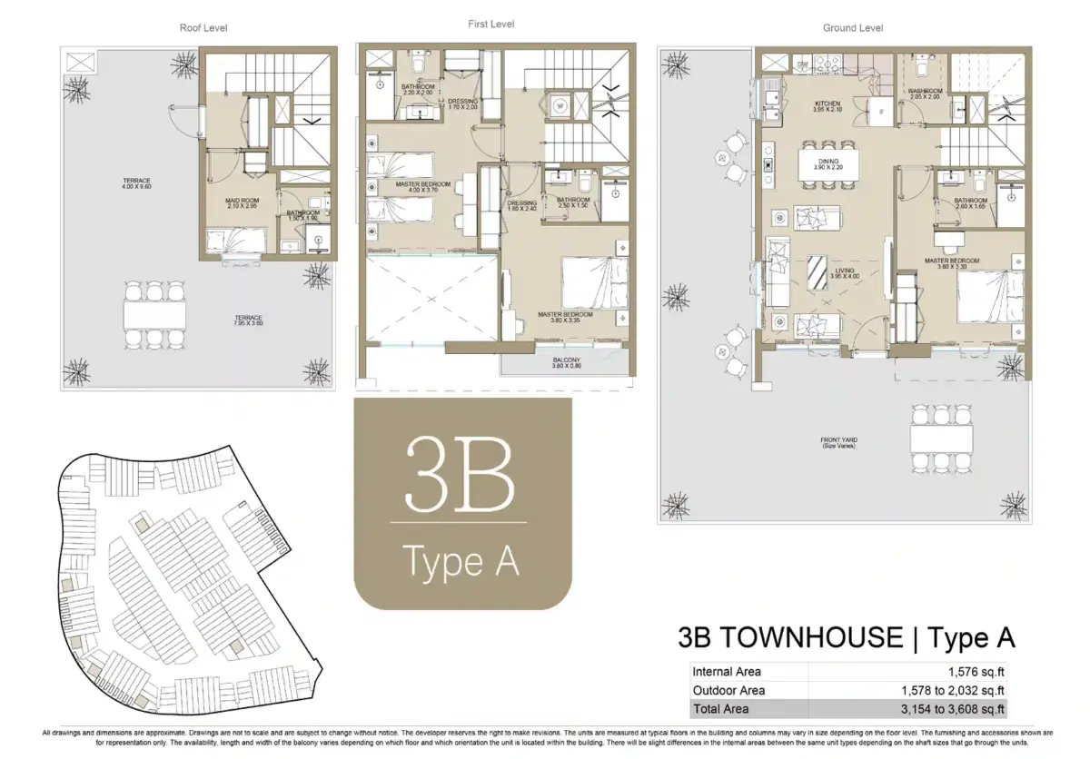 3 Bedroom Townhouses