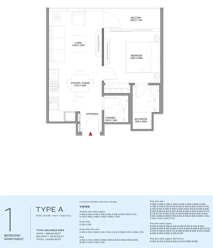 1 Bedroom Apartments